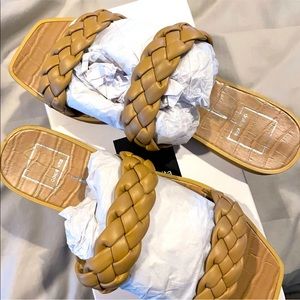 Dolce Vita NWT cafe Stella Square Toe Flat Braided Sandal